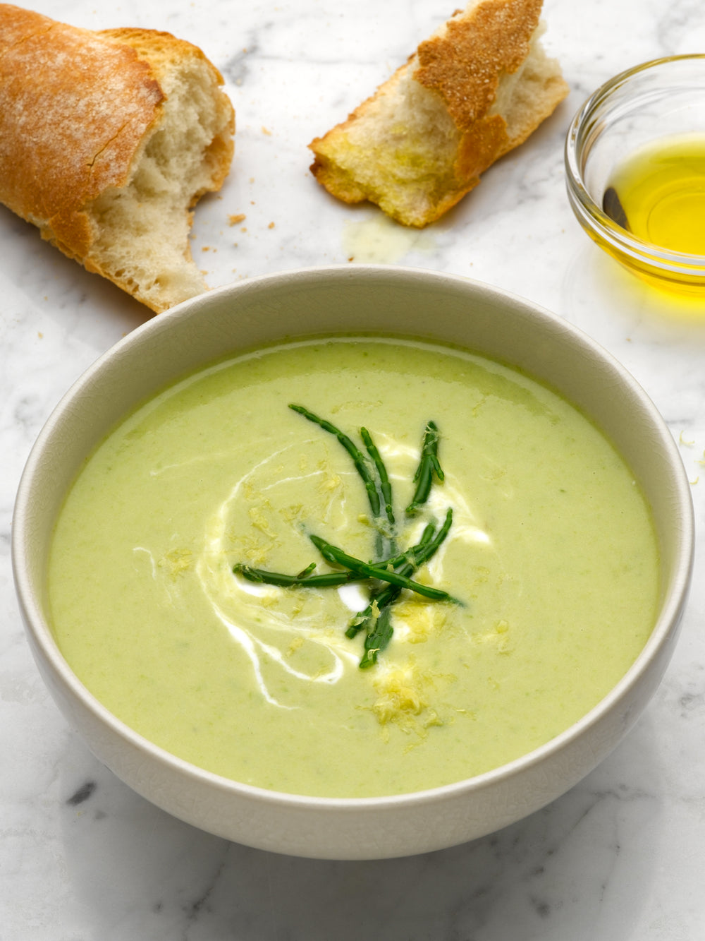 Asparagus vichyssoise soup