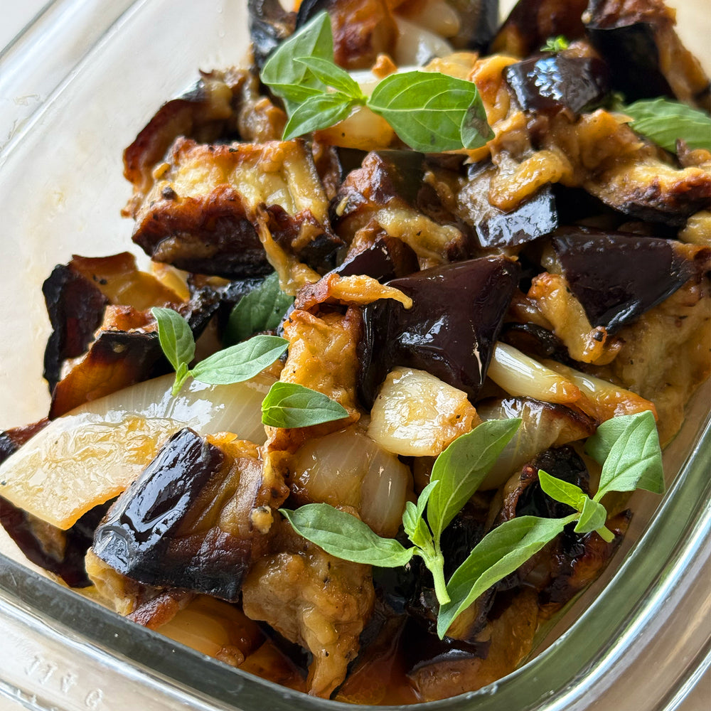 Roasted aubergine and onion salad-image