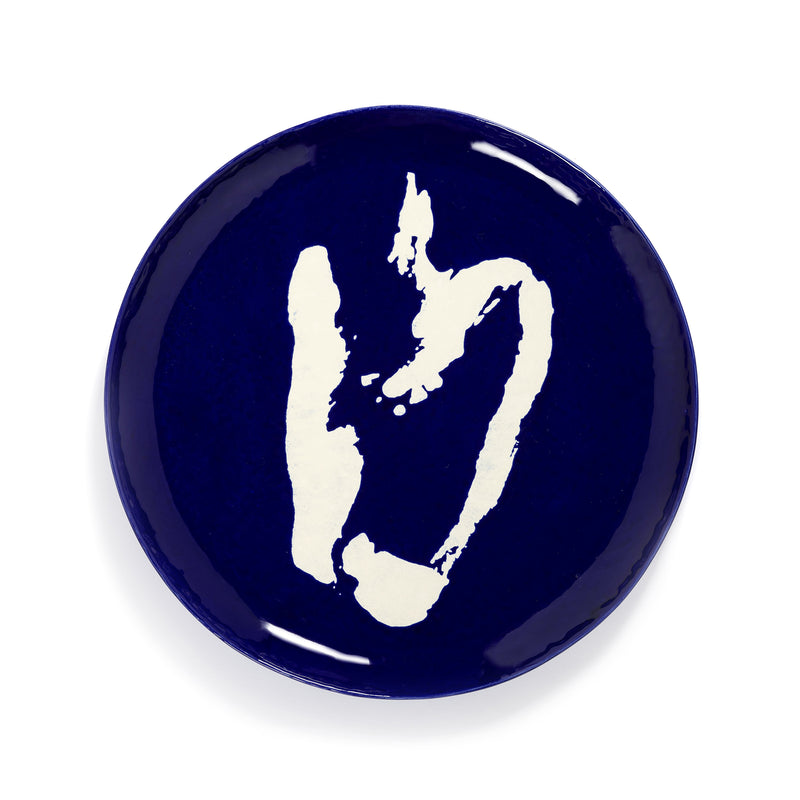 Blue Large Platter with White Pepper Motif