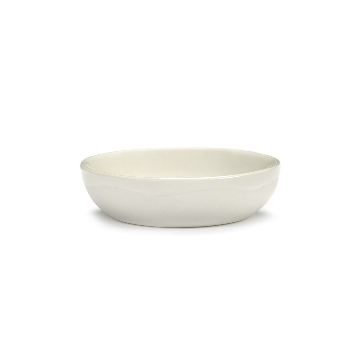 White Dish with Red Stripes - XS