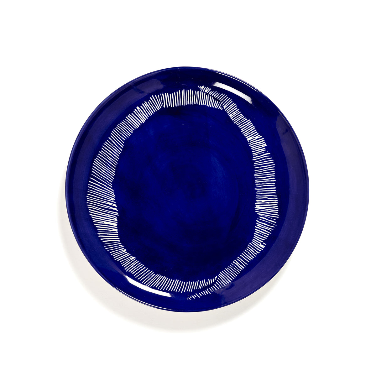 Lapis Lazuli Plate with White Stripes - L