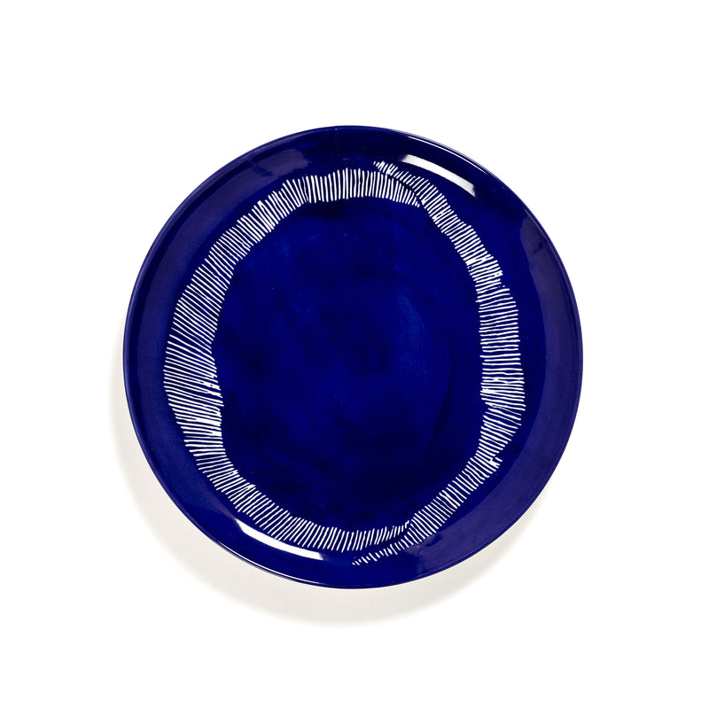 Lapis Lazuli Plate with White Stripes - L