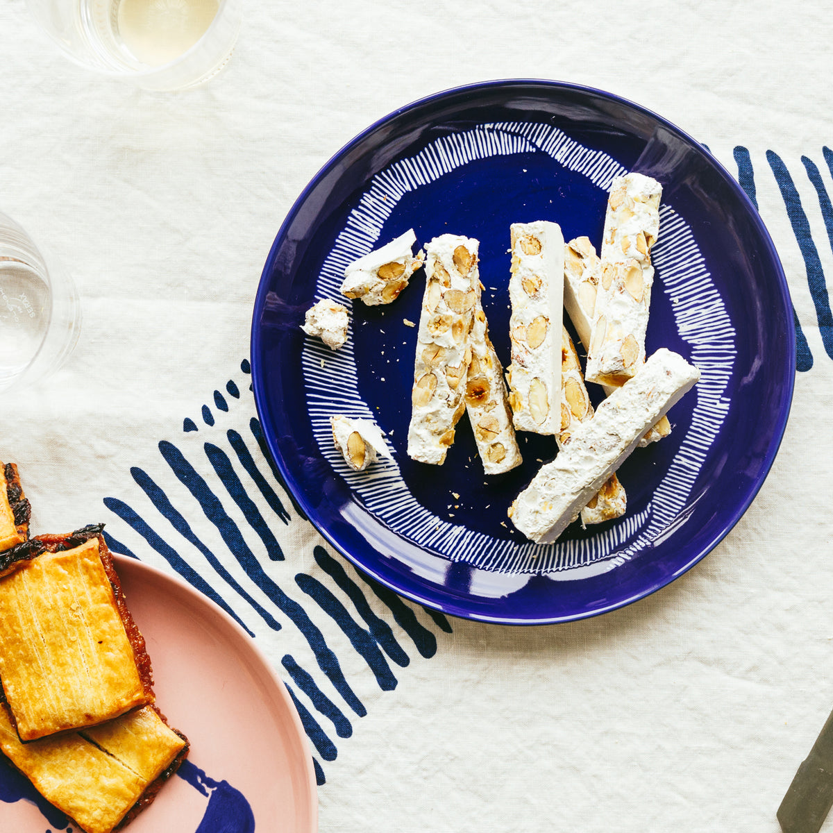 Lapis Lazuli High Plate with White Stripes
