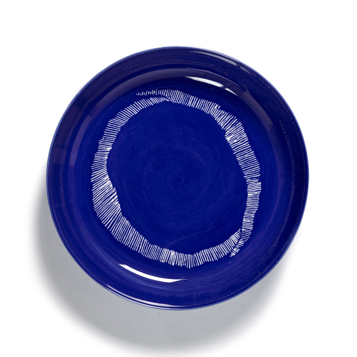 Lapis Lazuli High Plate with White Stripes