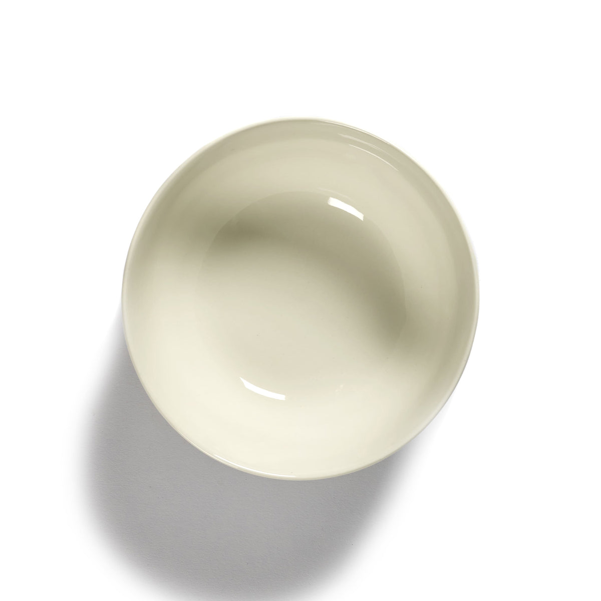 White Bowl with Blue Stripes - L