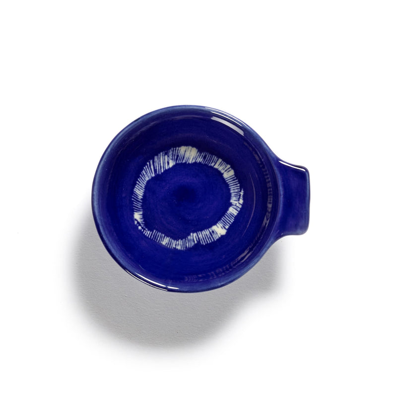 Lapis Lazuli Tapas Plate with White Stripes - S