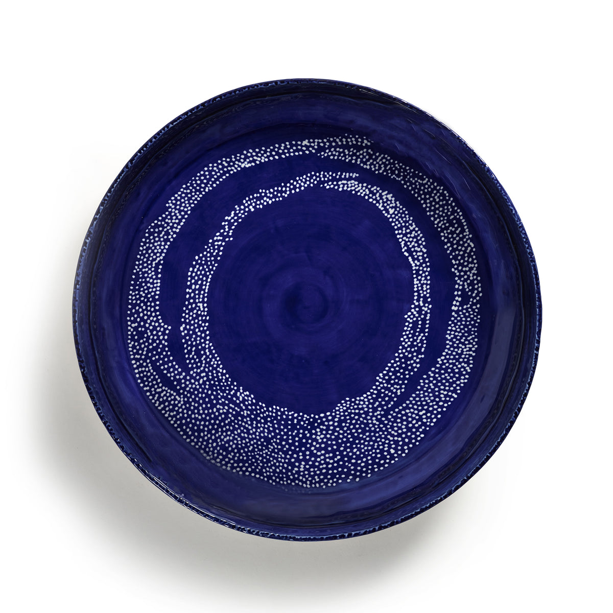 Lapis Lazuli High Side Serving Plate with White Dots