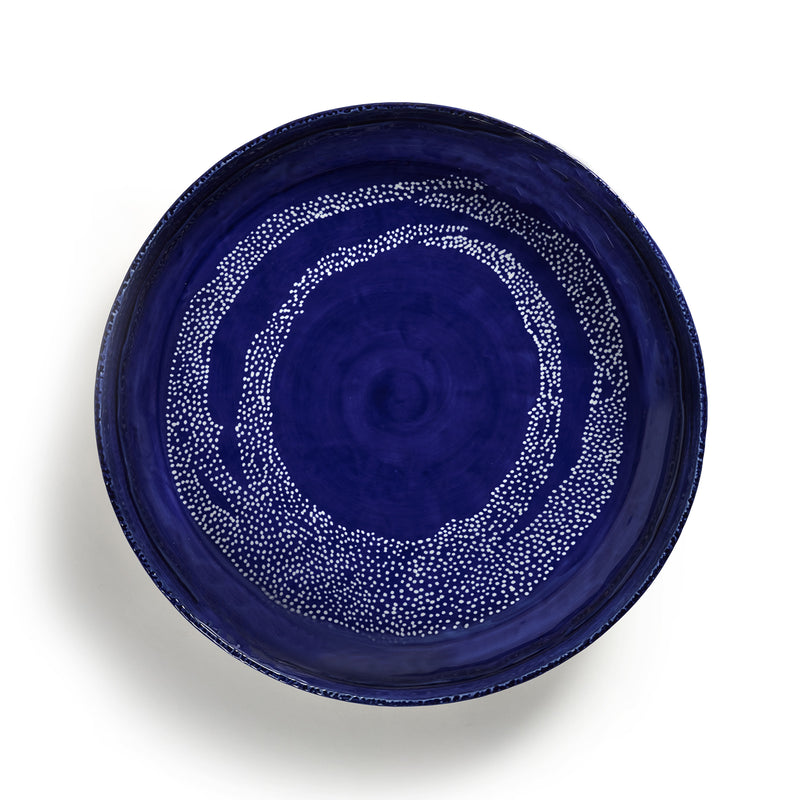 Lapis Lazuli High Side Serving Plate with White Dots