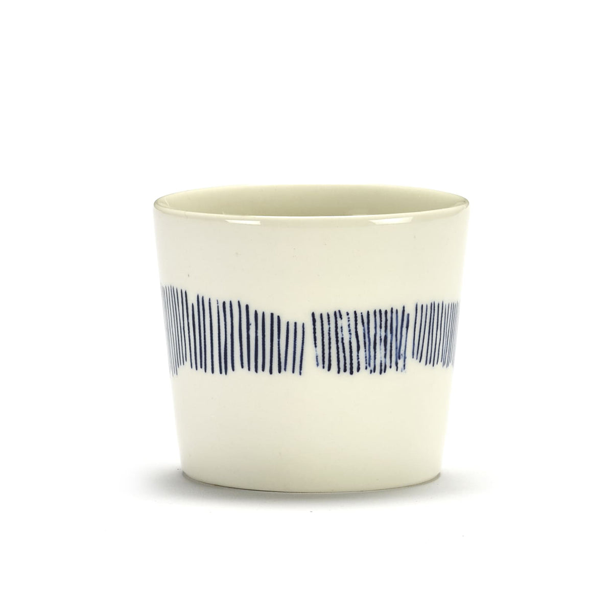White Espresso Cup with Blue Stripes