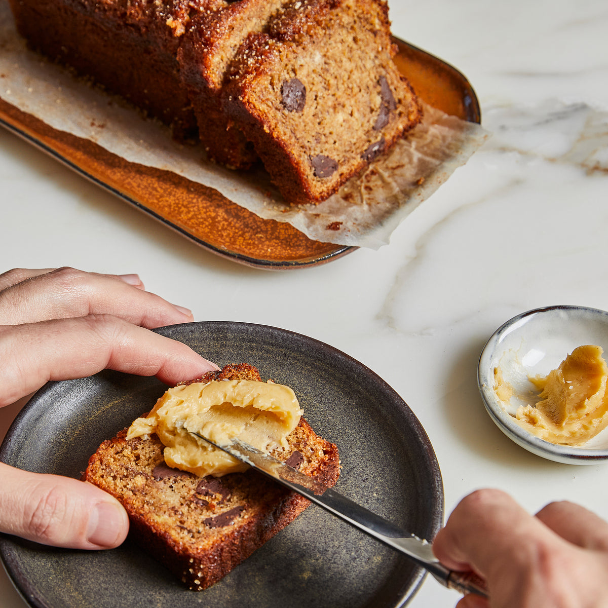 Banana Bread with Tahini Butter