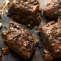 Barbecue beef short ribs with black garlic and urfa chilli