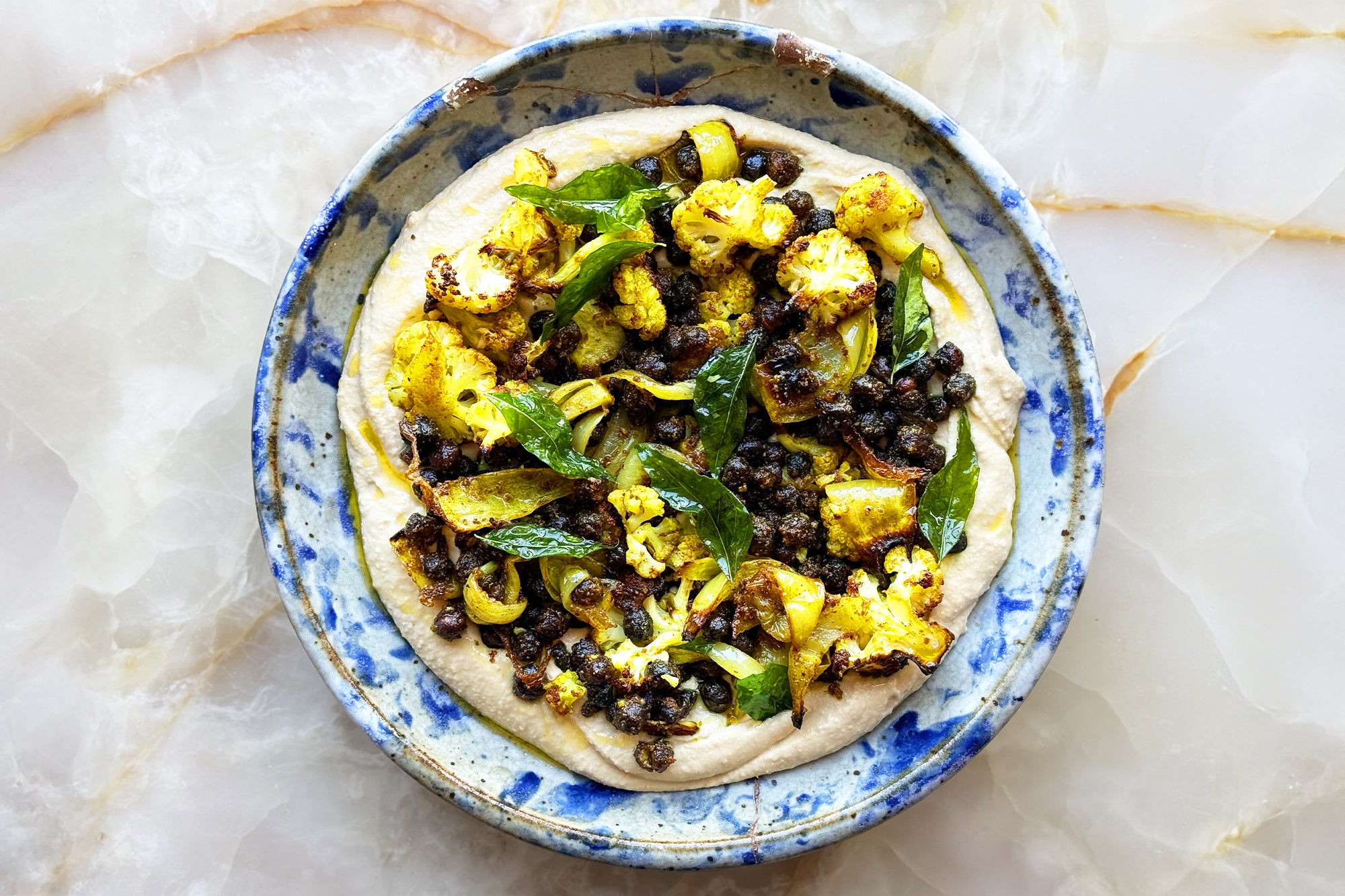 Black and white hummus