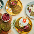 Buckwheat and ricotta hotcakes with preserved lemon salsa