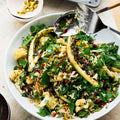 Cauliflower, pomegranate and pistachio salad
