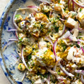 Cauliflower salad with amba and tahini