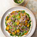 Chaat masala potatoes with yoghurt
