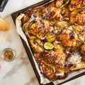 Citrusy chicken, fennel and potato tray bake
