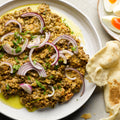 Crushed puy lentils with tahini and cumin