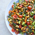 Cucumber crunch salad with curried cashews
