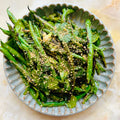 Fried green beans with yuzu ginger & miso