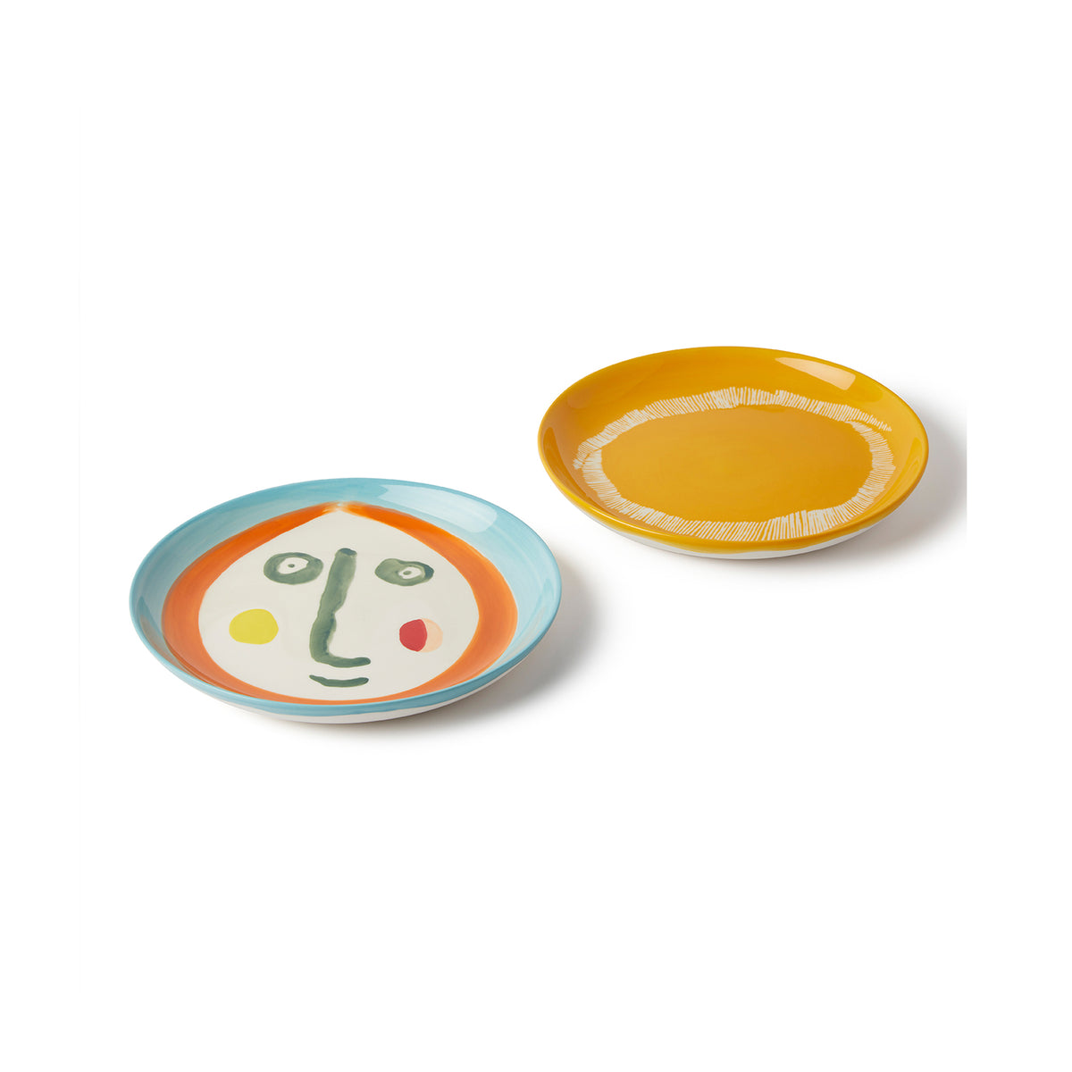 Azure and Face Design Plates S - 2 Piece Set