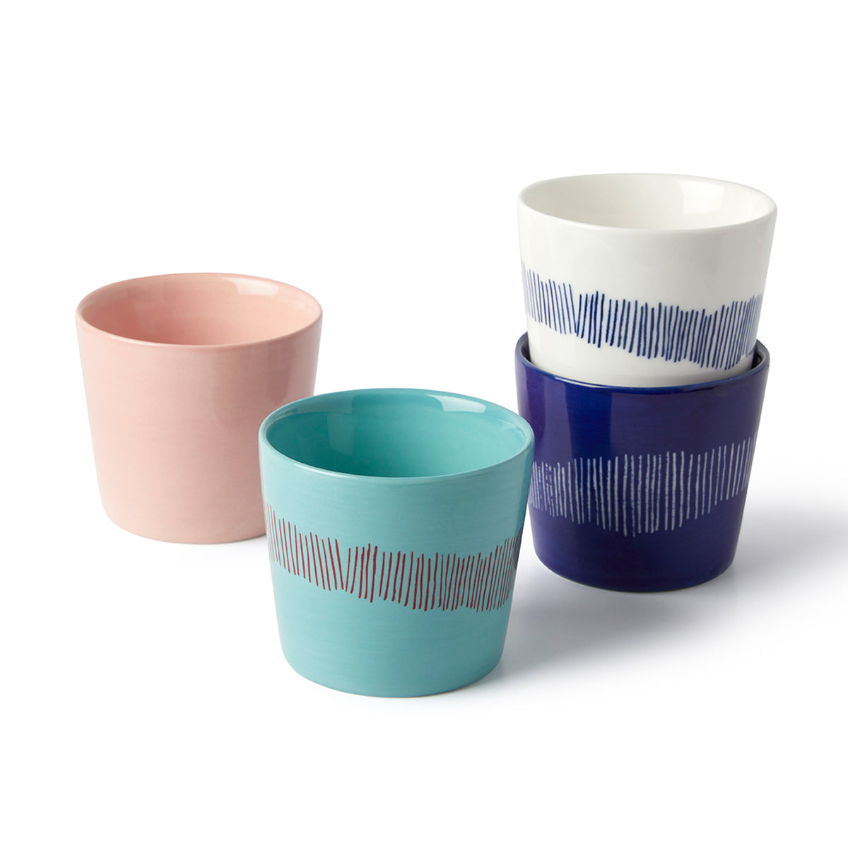 Mixed Design Espresso Cups - 4 Piece Set