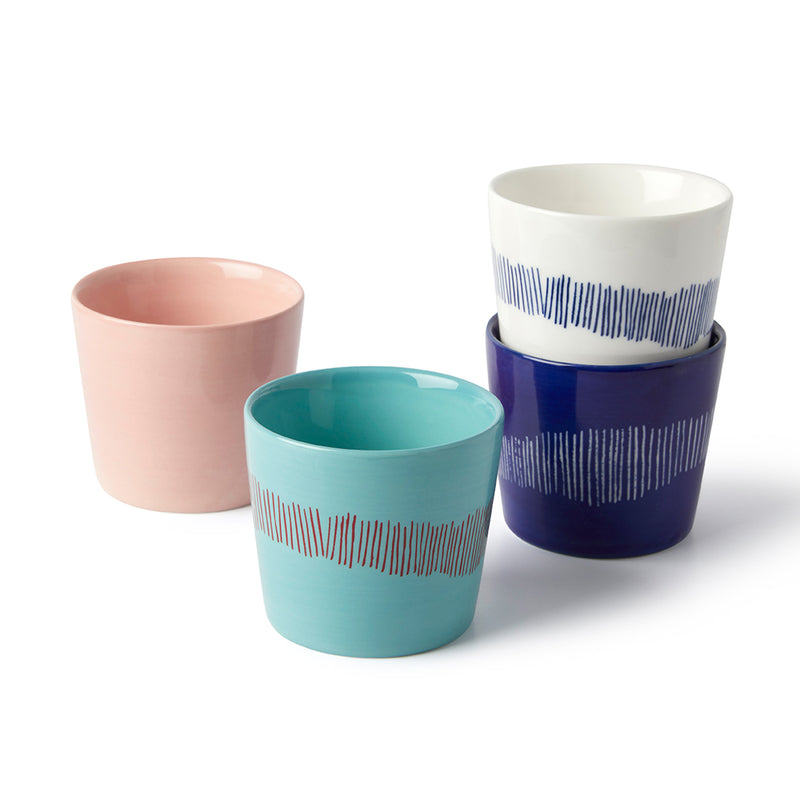 Mixed Design Espresso Cups - 4 Piece Set