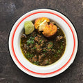 Green chilli con carne with warm cornbread