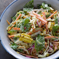 Grilled sweetcorn slaw