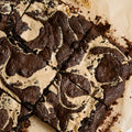 Tahini and halva brownies