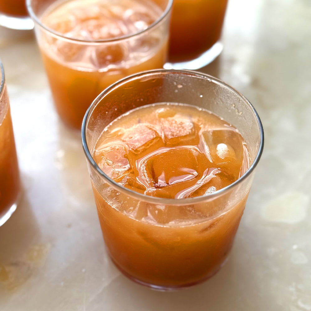 Iced peach and green tea, a.k.a. 'The Lawnmower'