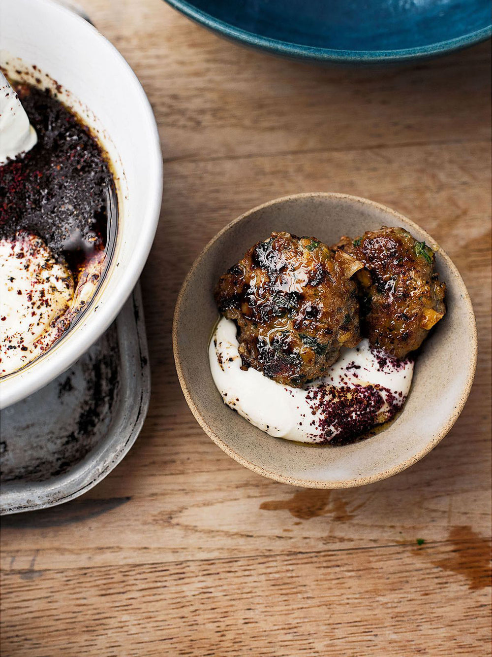 Lamb and pistachio meatballs with sumac yoghurt sauce