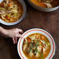 Chicken and parmesan soup with pappardelle