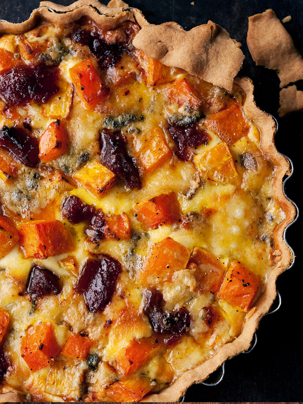 Membrillo and stilton quiche