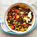 One pan black chickpeas with baharat and orange