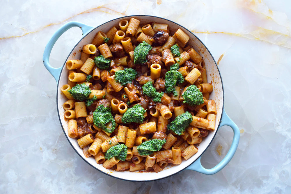 Rigatoni with fennel sausage sauce & pecorino & anchovy
