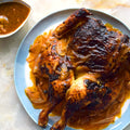 Roast turkey with ancho chilli gravy