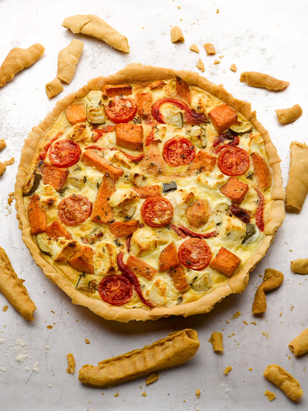 Roast vegetable tart