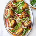 Roasted and pickled celeriac with sweet chilli dressing