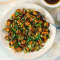 Roasted sweet potato with pecan and maple