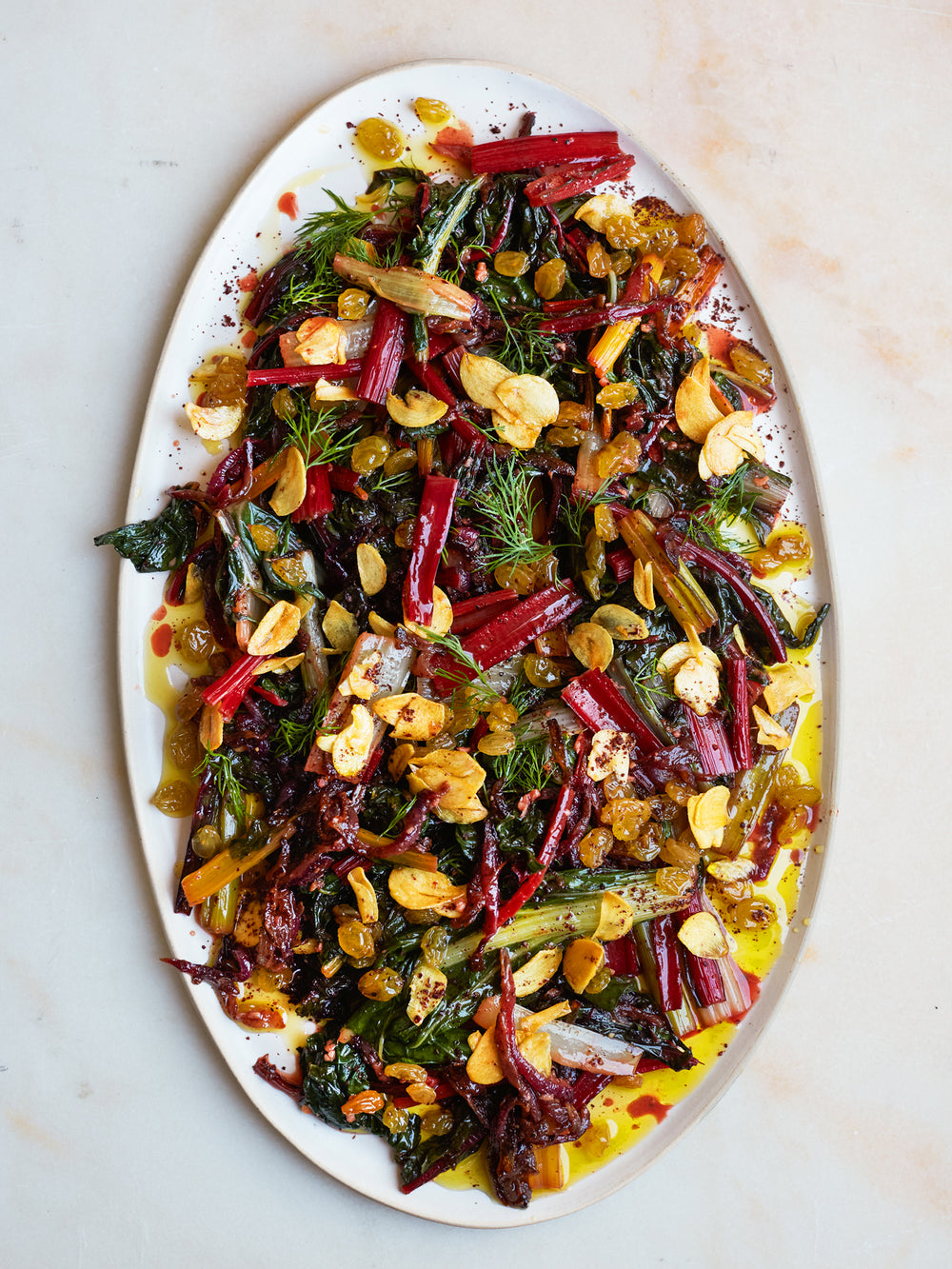 Side-of-greens with crispy garlic