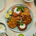 Smokey sweetcorn and tofu fritters