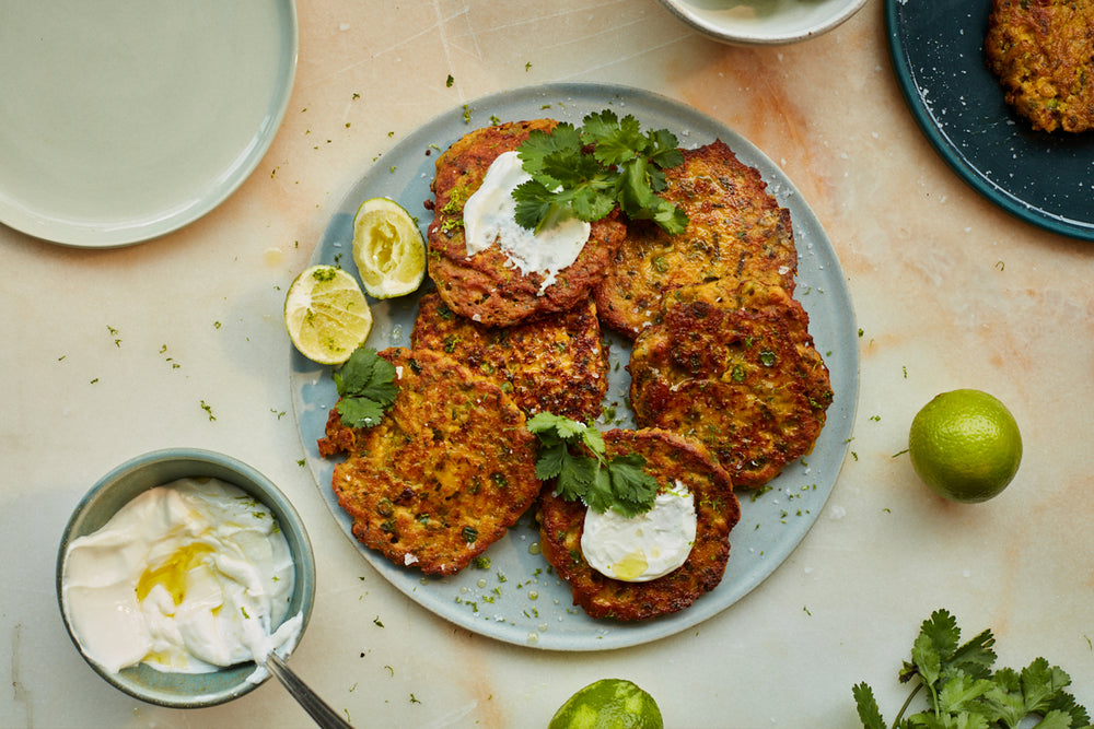 Smokey sweetcorn and tofu fritters