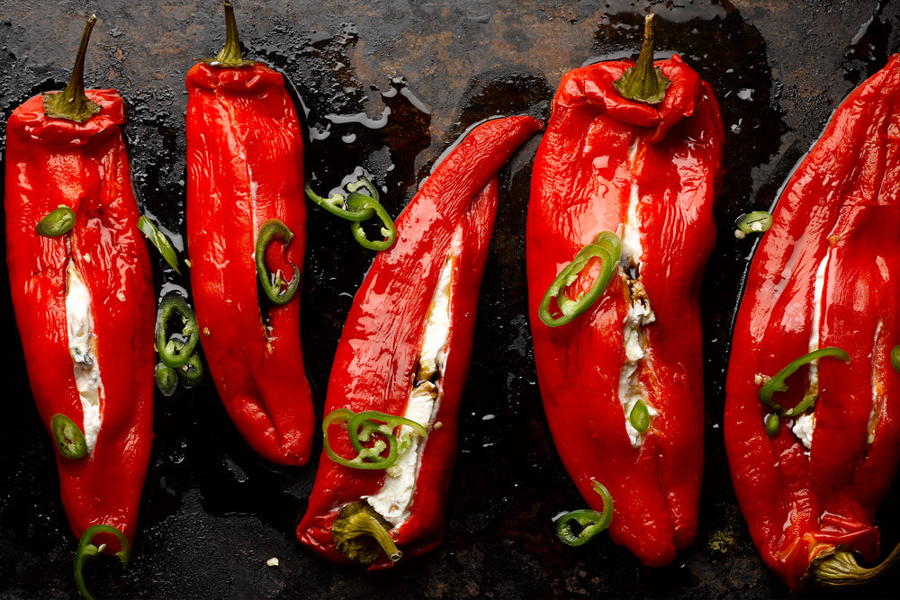 Stuffed Romano peppers with ricotta and mascarpone