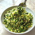 Tabbouleh with extra greens and pomegranate molasses