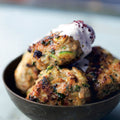 Turkey and courgette burgers with spring onion and cumin