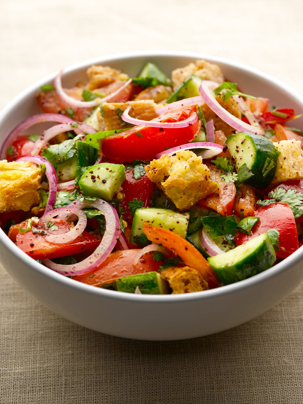 Seriously zesty bread salad