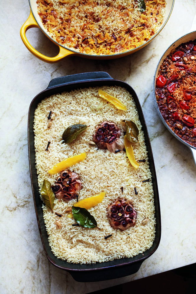 Baked garlic rice