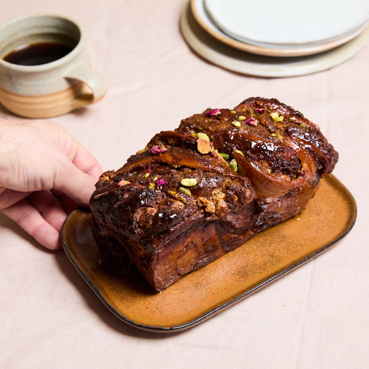 Pistachio and White chocolate babka