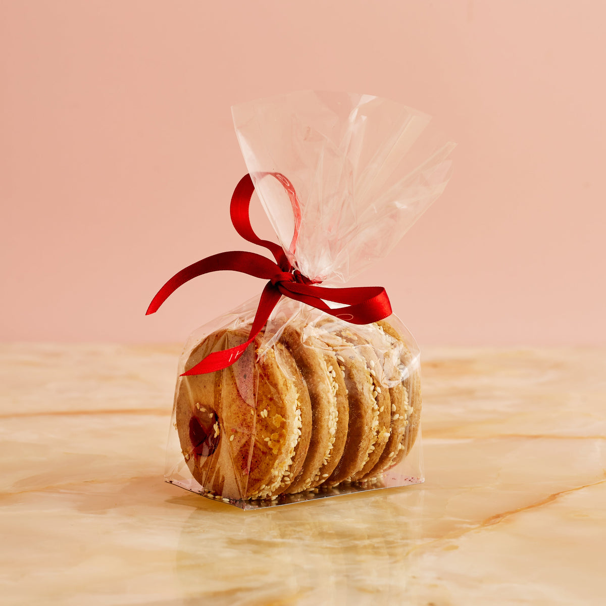 Tahini Linzer Rounds with Halva Cream